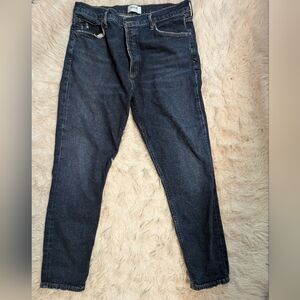 Agolde Women's Nico HighRise Slim Fit dark blue Jean buttonfly sz 31